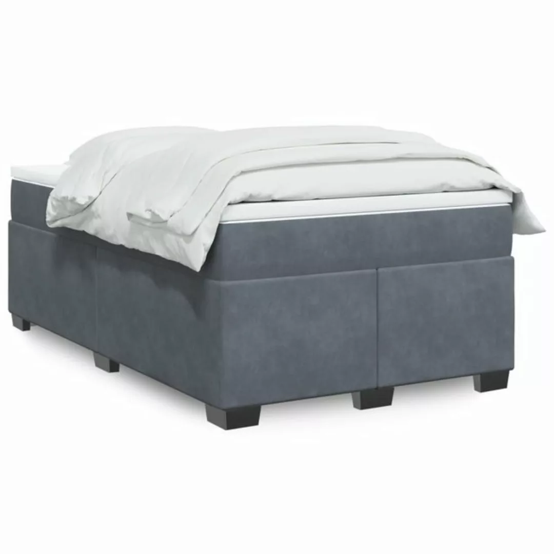 furnicato Bettgestell Boxspringbett mit Matratze Dunkelgrau 120x200 cm Samt günstig online kaufen