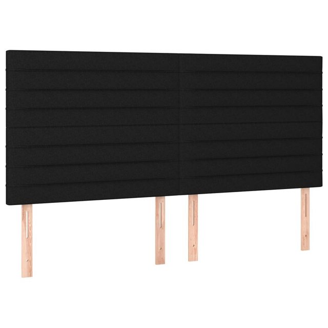 vidaXL Bett, Kopfteile 4 Stk. Schwarz 100x5x78/88 cm Stoff günstig online kaufen