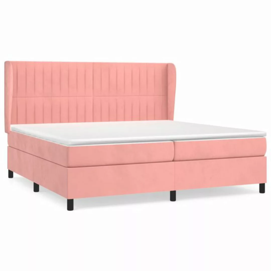 vidaXL Boxspringbett Boxspringbett mit Matratze Rosa 200x200 cm Samt Bett B günstig online kaufen