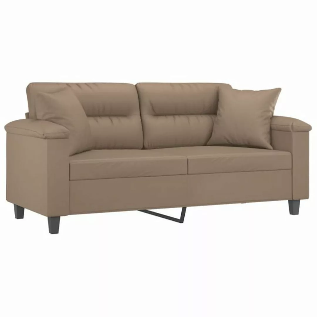 vidaXL Sofa 2-Sitzer-Sofa mit Zierkissen Cappuccino-Braun 140 cm Kunstleder günstig online kaufen