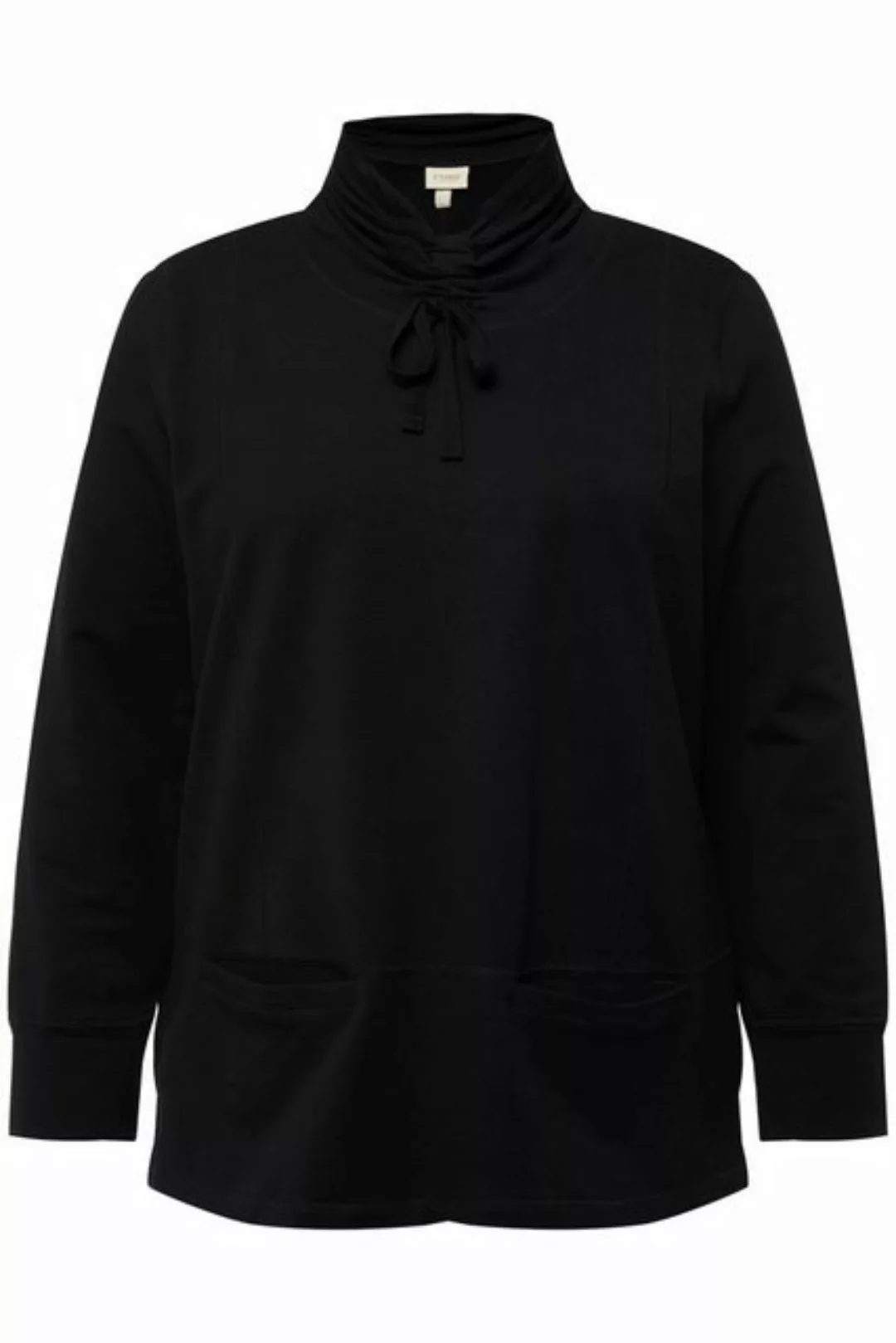 Ulla Popken Sweatshirt Sweatshirt Stehkragen Taschen Langarm Biobaumwolle günstig online kaufen