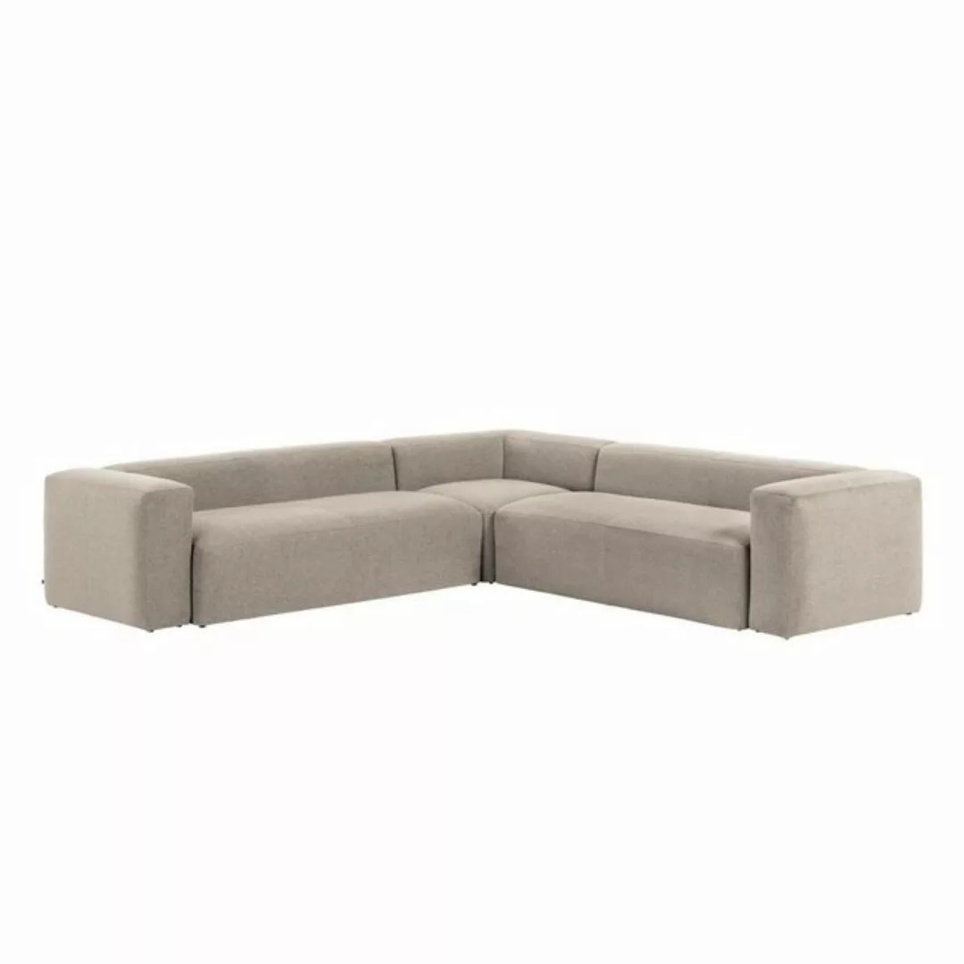 Natur24 Sofa Ecksofa Blok 6-Sitzer in beige 320x320cm Couch günstig online kaufen