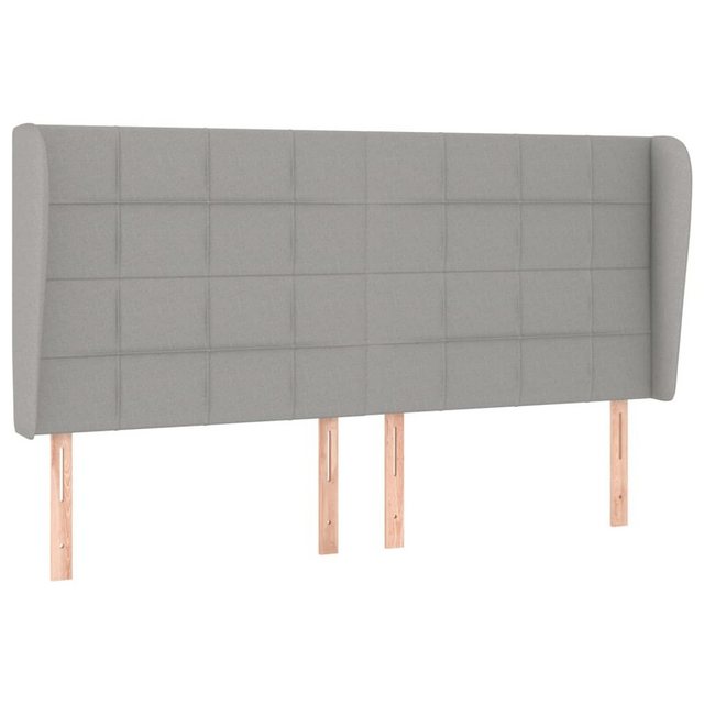 vidaXL Bett, Kopfteil mit Ohren Hellgrau 163x23x118/128 cm Stoff günstig online kaufen