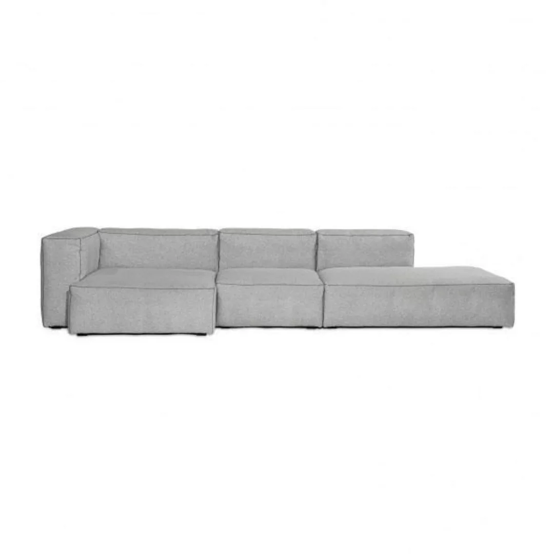 HAY - Mags Soft 3-Sitzer Sofa Links 334x153x67cm - hellgrau/Naht schwarz/St günstig online kaufen