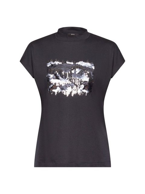 Esprit Collection T-Shirt T-Shirt mit Paillettenapplikation, TENCEL™ (1-tlg günstig online kaufen