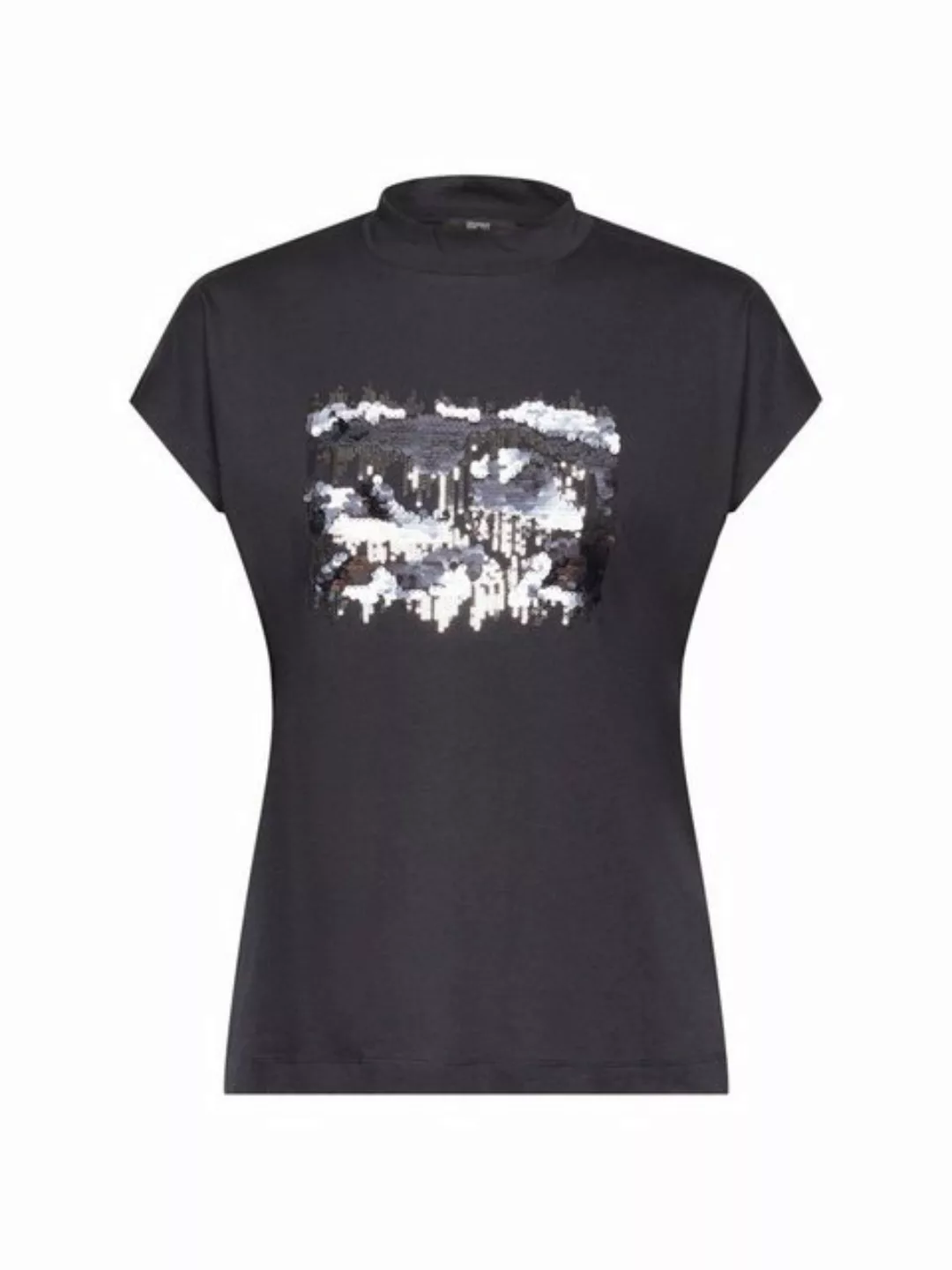 Esprit Collection T-Shirt T-Shirt mit Paillettenapplikation, TENCEL™ (1-tlg günstig online kaufen