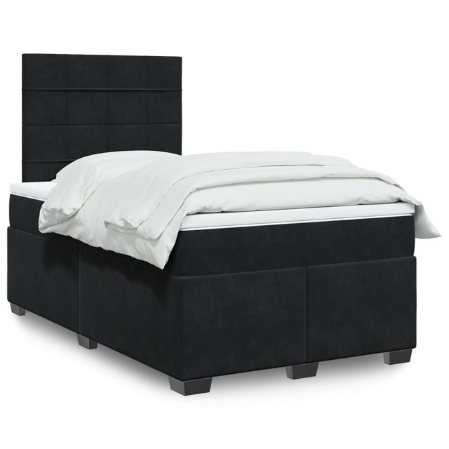 furnicato Bettgestell Boxspringbett mit Matratze Schwarz 120x190 cm Samt günstig online kaufen