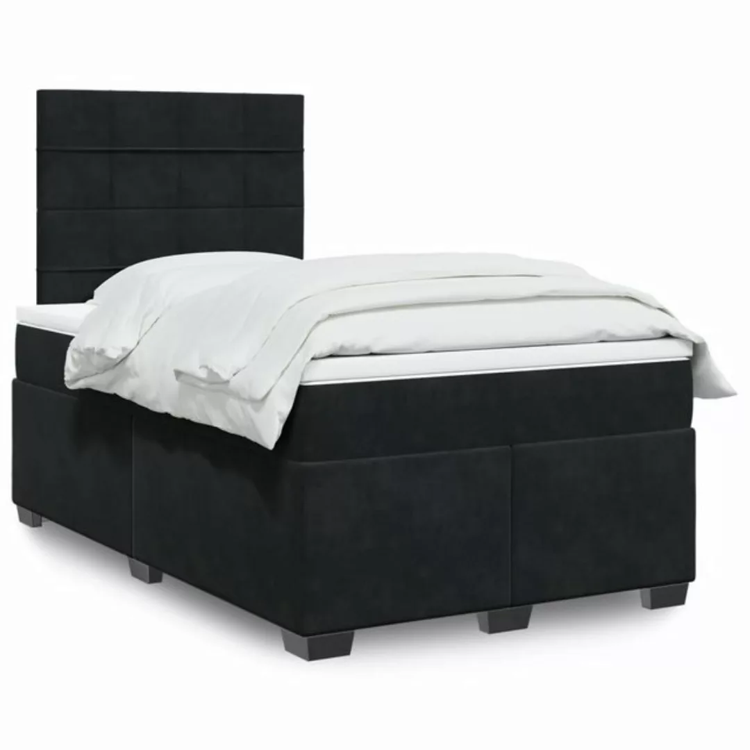 vidaXL Boxspringbett mit Matratze Schwarz 120x190 cm Samt2099322 günstig online kaufen