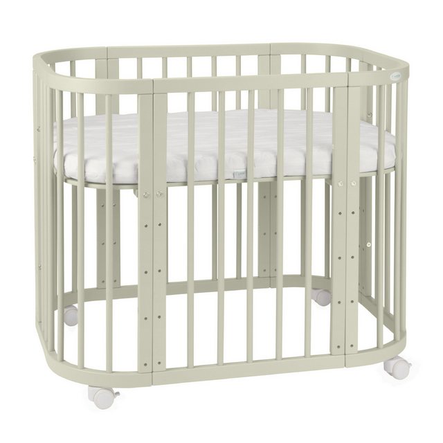 Waldin Babybett Waldin Babybett, Beistellbett aus Holz, 5in1 mit Matratze, günstig online kaufen