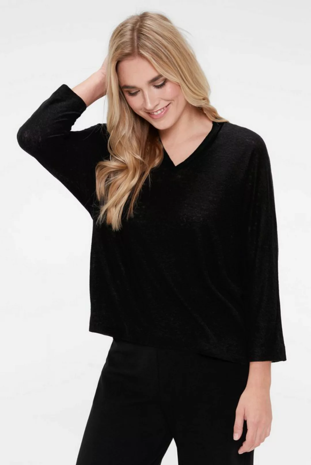 SENSES.THE LABEL 3/4-Arm-Shirt mit leichter Transparenz günstig online kaufen