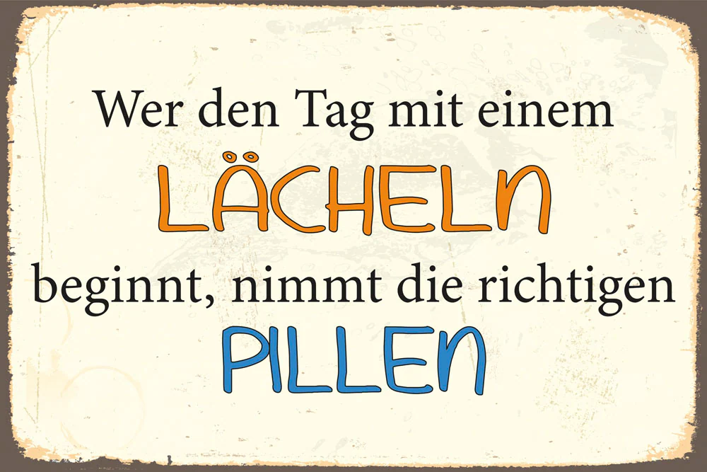 queence Metallbild "Lächeln", Sprüche, (1 St.), Sprüche, Texte, witzig günstig online kaufen