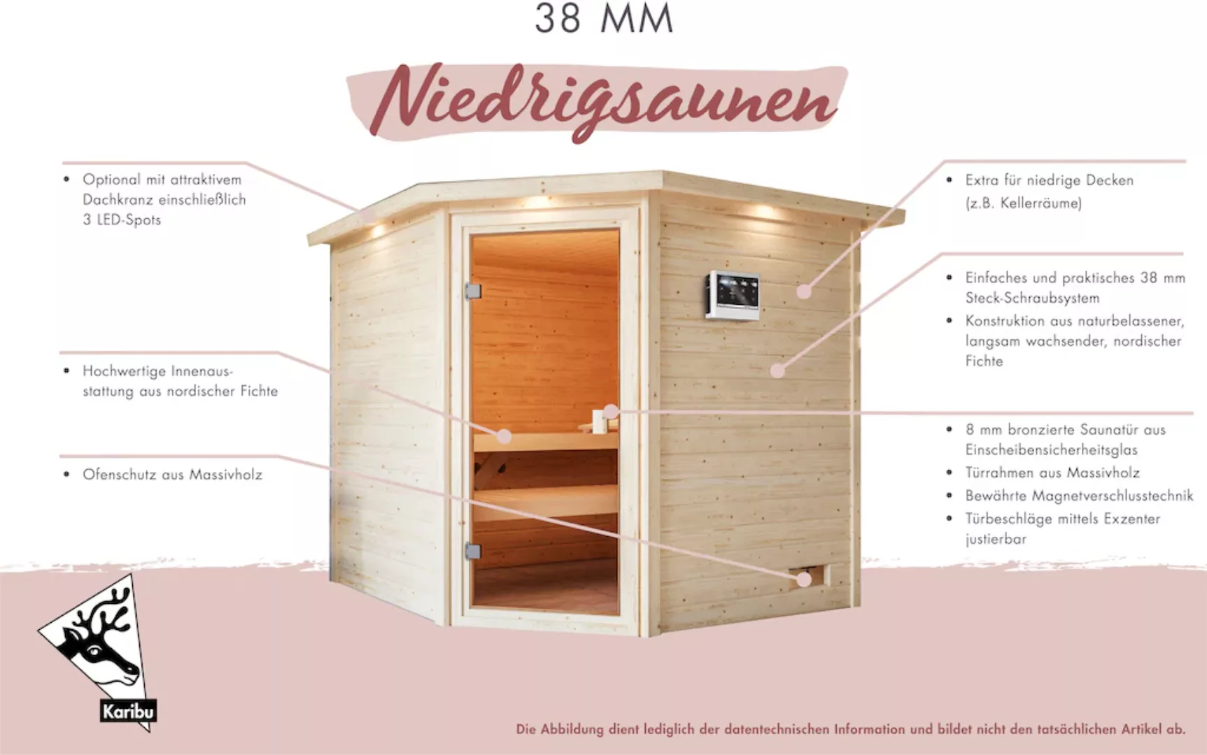 welltime Sauna »»Josie««, (Set), 9-kW-Ofen mit int. Steuerung günstig online kaufen