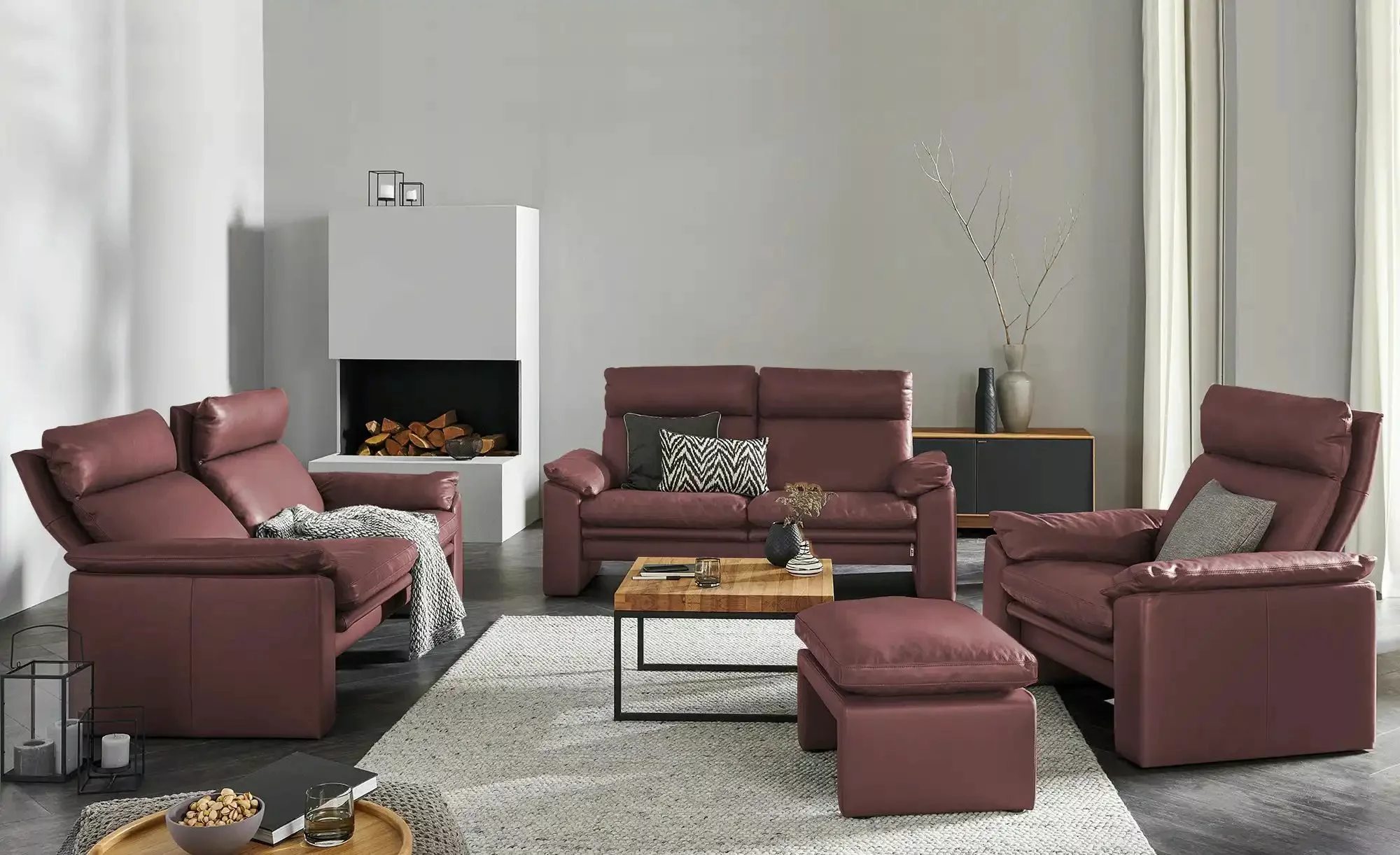 erpo just relax Hocker  JR963 Bari ¦ rot ¦ Maße (cm): B: 64 H: 43 T: 51.0 P günstig online kaufen