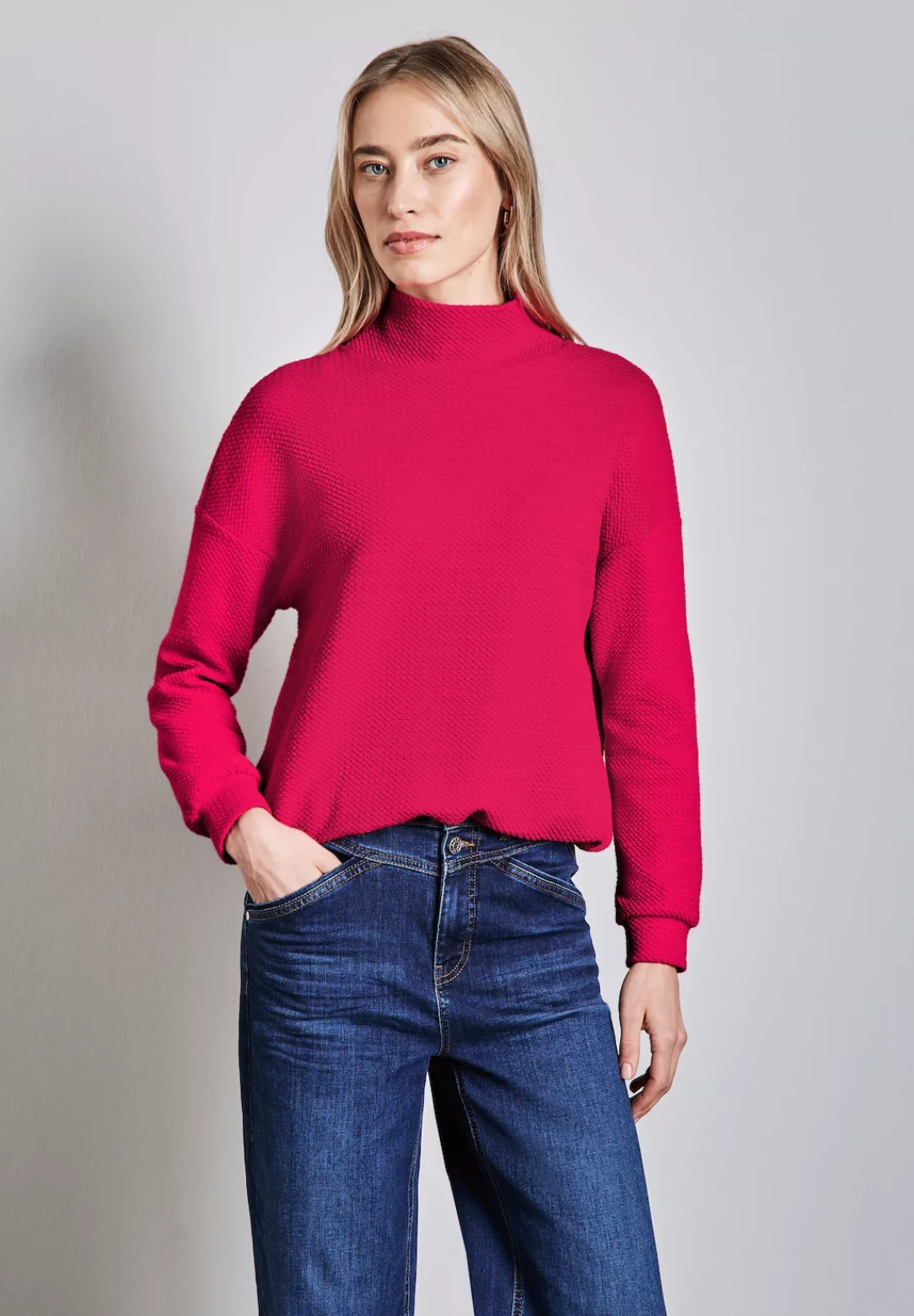 STREET ONE Langarmshirt, mit Tunnelzug am Saum günstig online kaufen