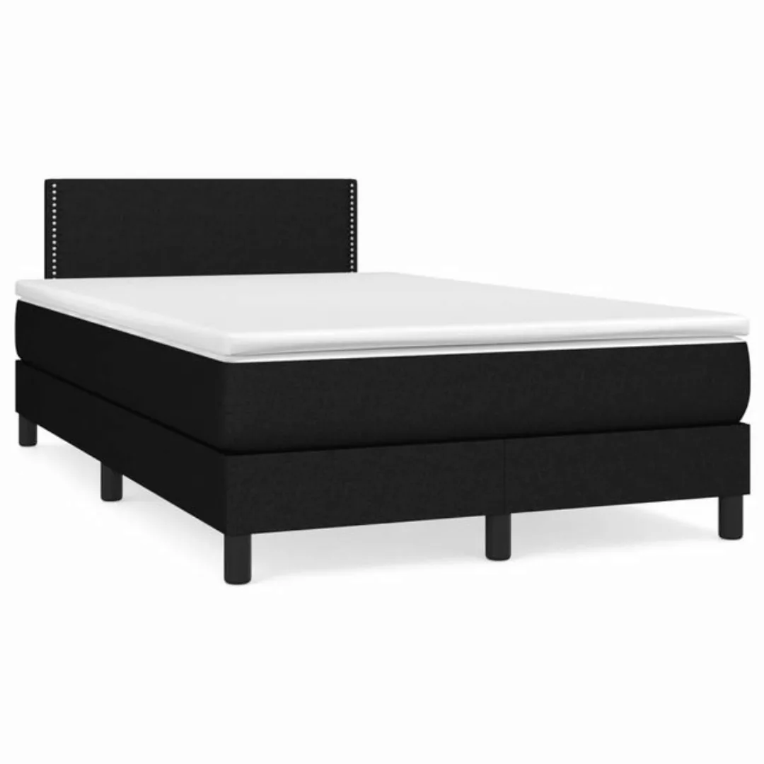 vidaXL Bettgestell Boxspringbett mit Matratze Schwarz 120x200 cm Stoff Bett günstig online kaufen