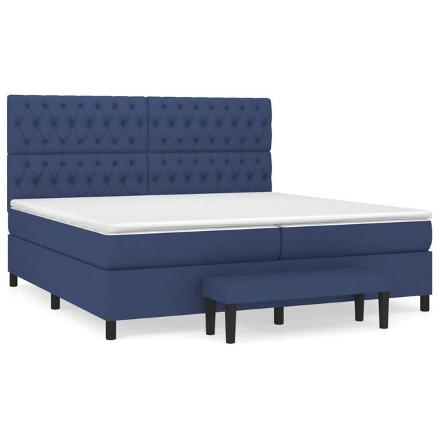 vidaXL Boxspringbett Boxspringbett mit Matratze Blau 200x200 cm Stoff Bett günstig online kaufen