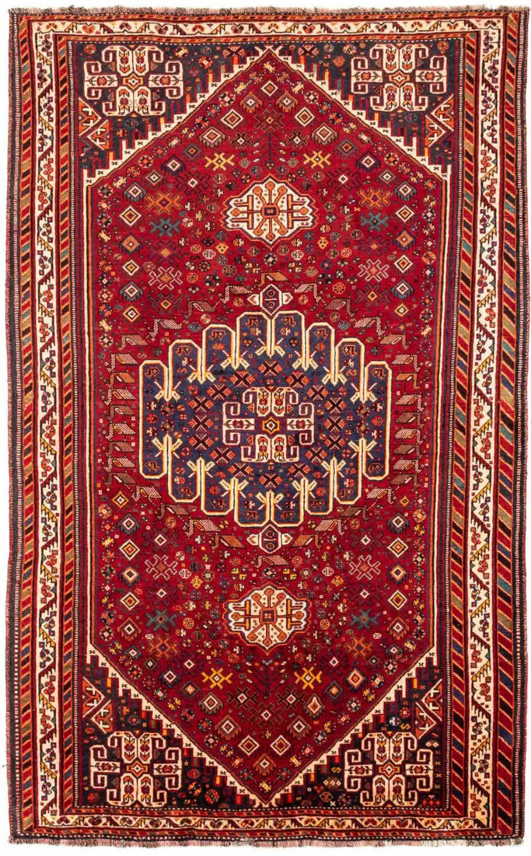 morgenland Wollteppich »Shiraz Medaillon 247 x 150 cm«, rechteckig, Unikat günstig online kaufen