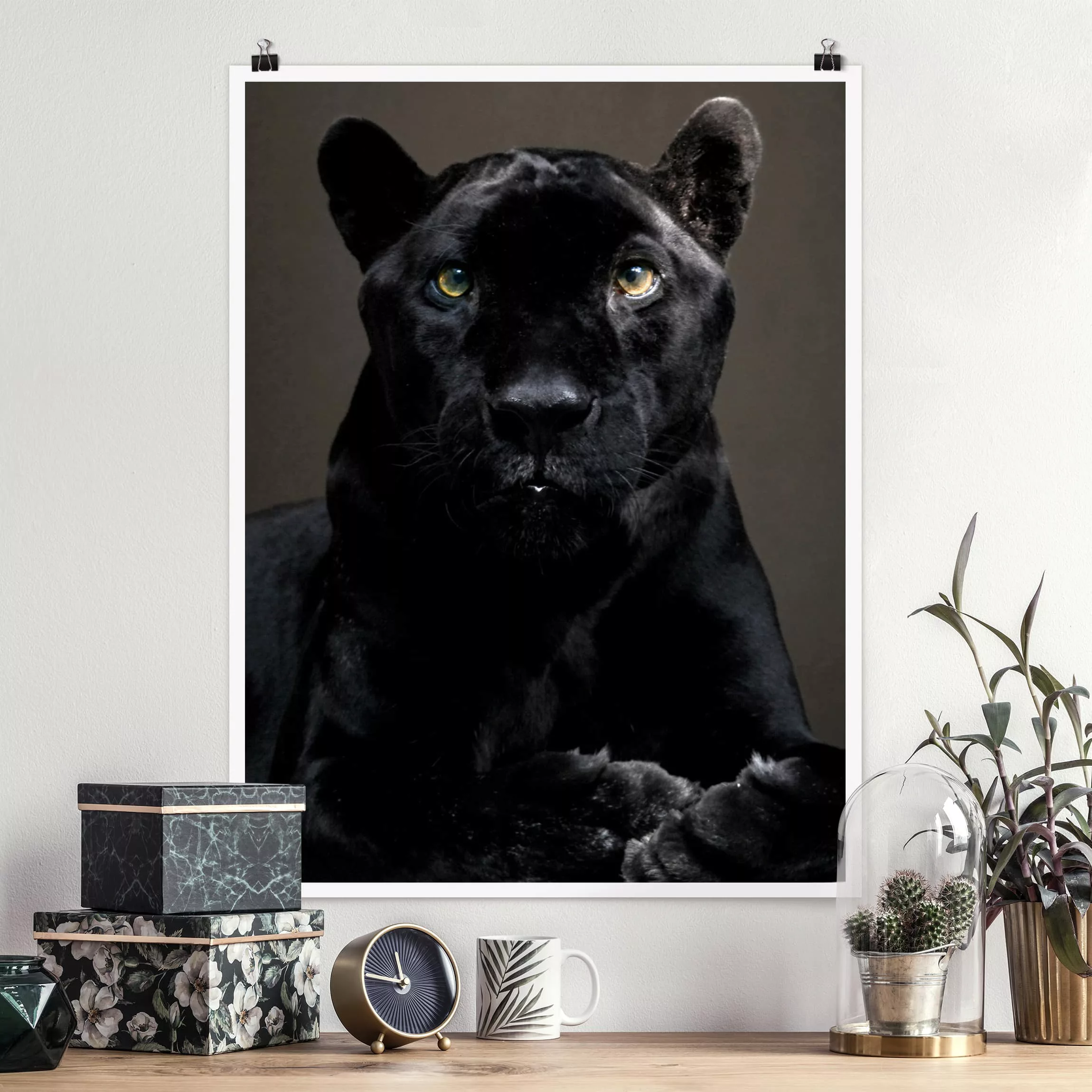 Poster Tiere - Hochformat Black Puma günstig online kaufen