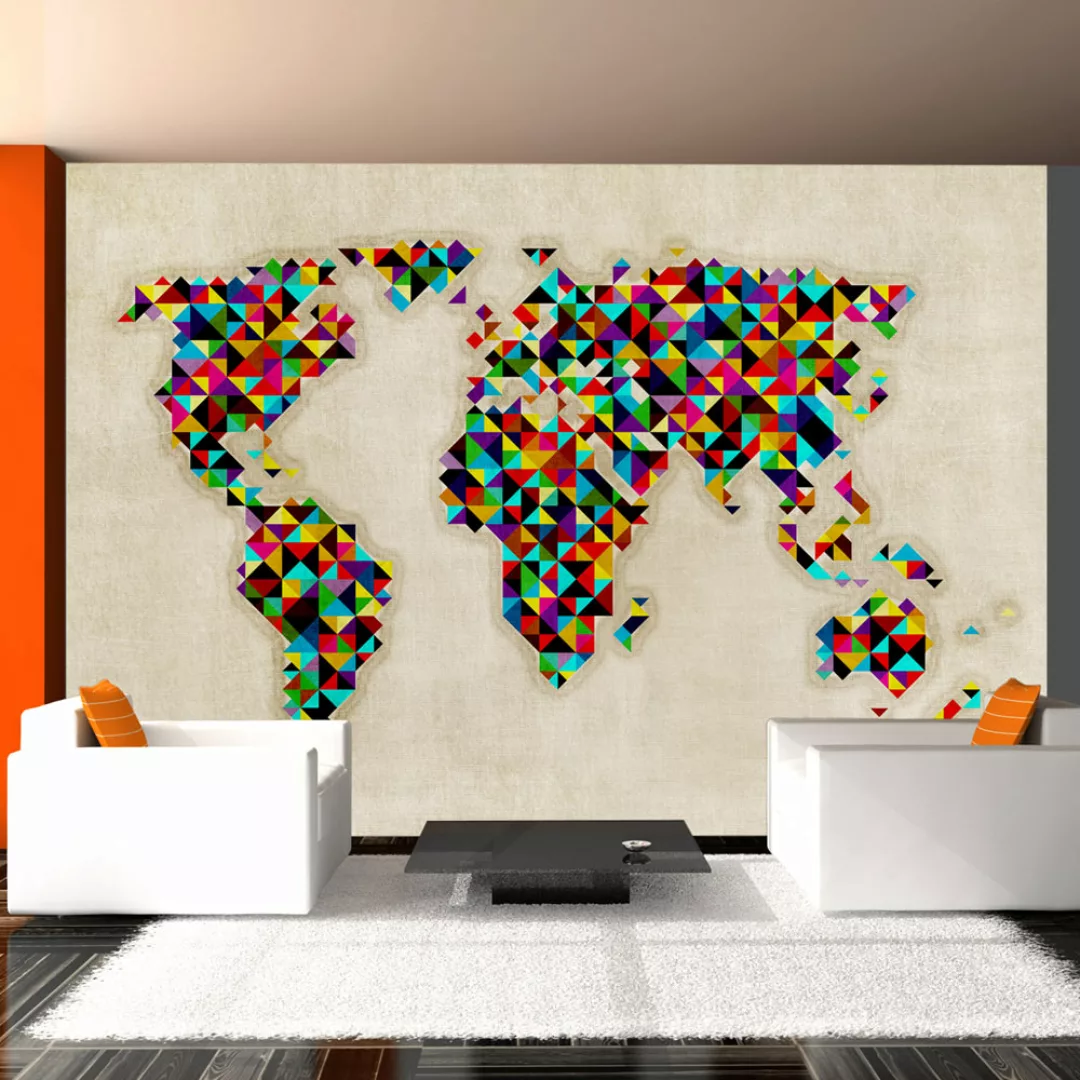 Fototapete - World Map - A Kaleidoscope Of Colors günstig online kaufen