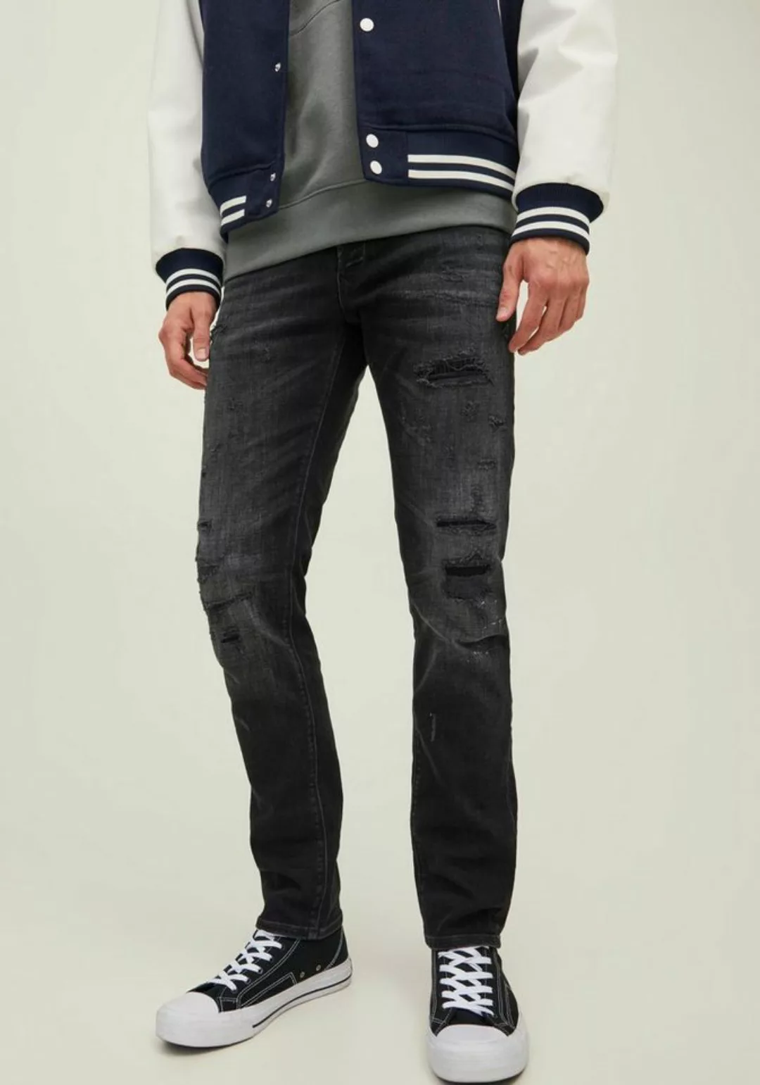 Jack & Jones Herren Jeans JJIGLENN JJBLAIR GE 802 - Slim Fit - Schwarz - Bl günstig online kaufen