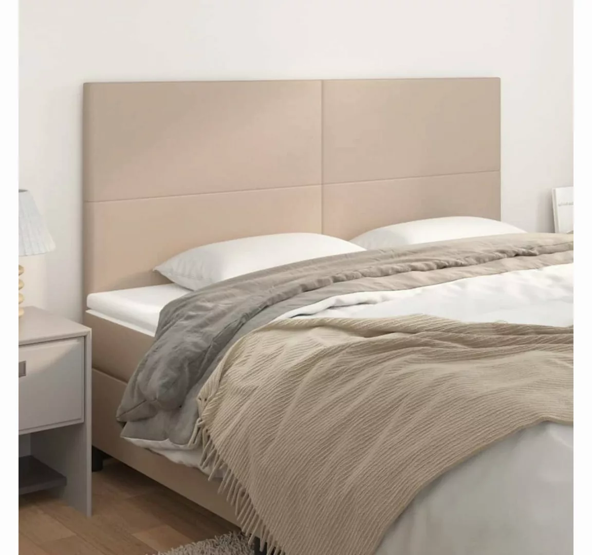 vidaXL Bett, Kopfteile 4 Stk. Cappuccino-Braun 80x5x78/88 cm Kunstleder günstig online kaufen