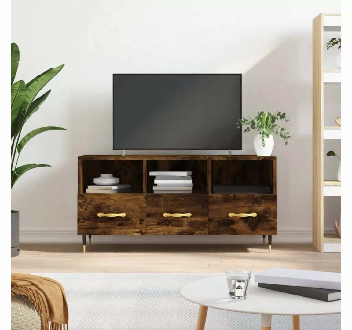 furnicato TV-Schrank Räuchereiche 102x36x50 cm Holzwerkstoff günstig online kaufen