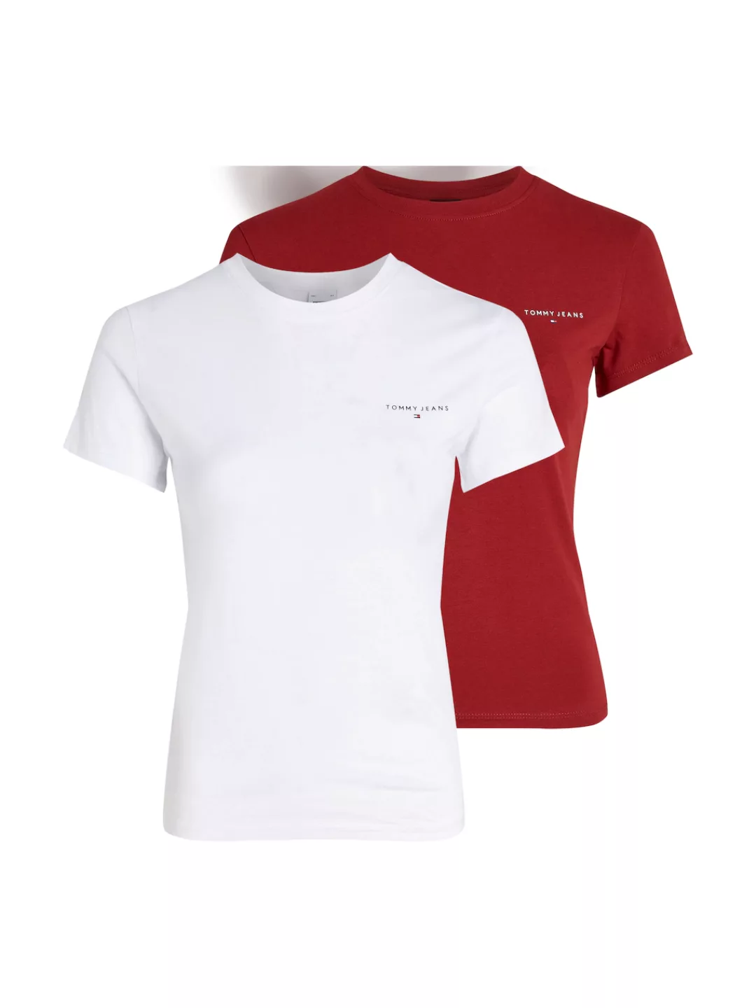 Tommy Jeans T-Shirt "Tjw 2Pack Slim Linear Tee", mit Logoschriftzug, in Uni günstig online kaufen