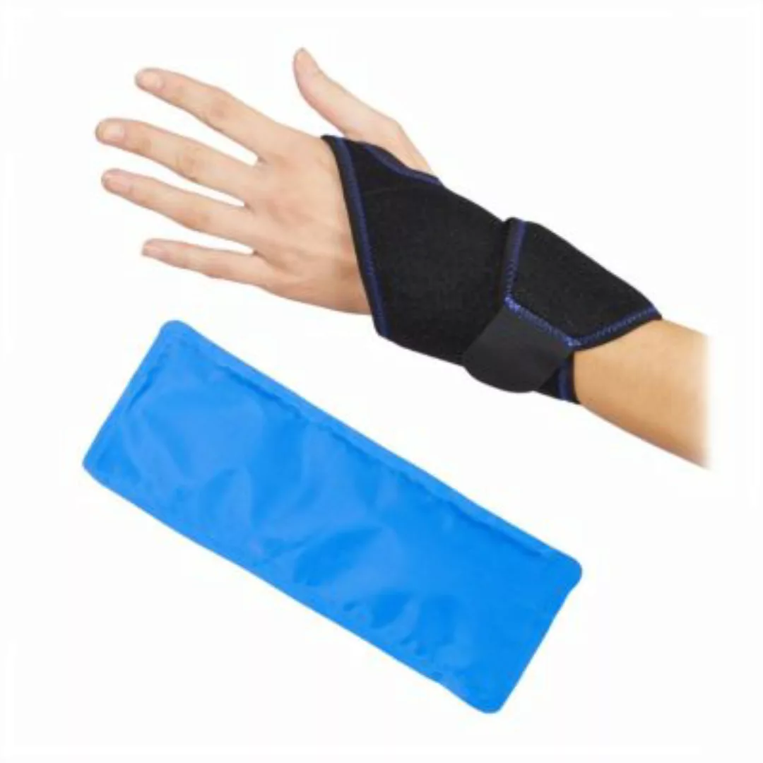 relaxdays Kühlpad Handgelenk Bandage blau günstig online kaufen