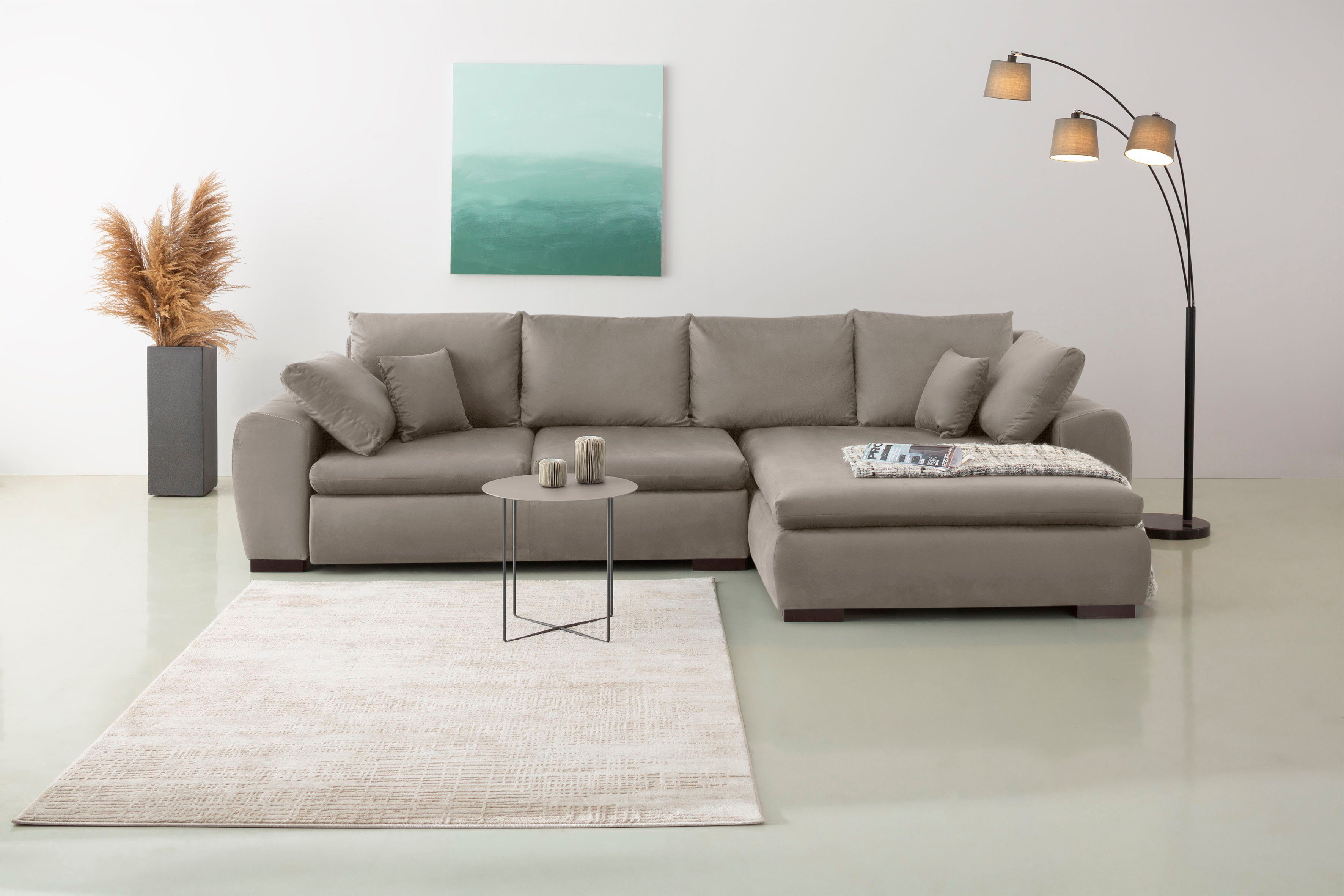 Home affaire Ecksofa Cara Mia L-Form, wahlweise mit Bettfunktion und Bettka günstig online kaufen