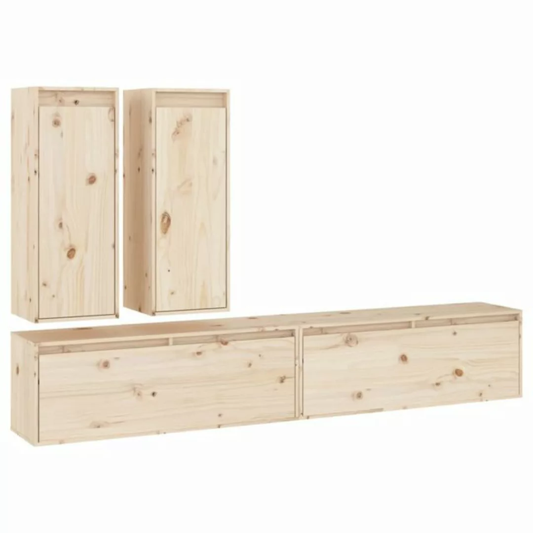 vidaXL TV-Schrank TV-Schränke 4 Stk Massivholz Kiefer Lowboard Lowboard günstig online kaufen