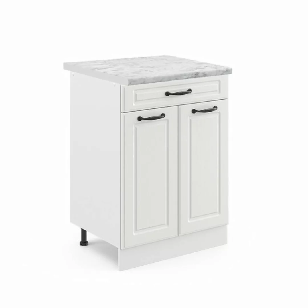 Vicco Unterschrank R-Line, Weiß Landhaus/Weiß, 60 cm mit Schublade, AP Eich günstig online kaufen