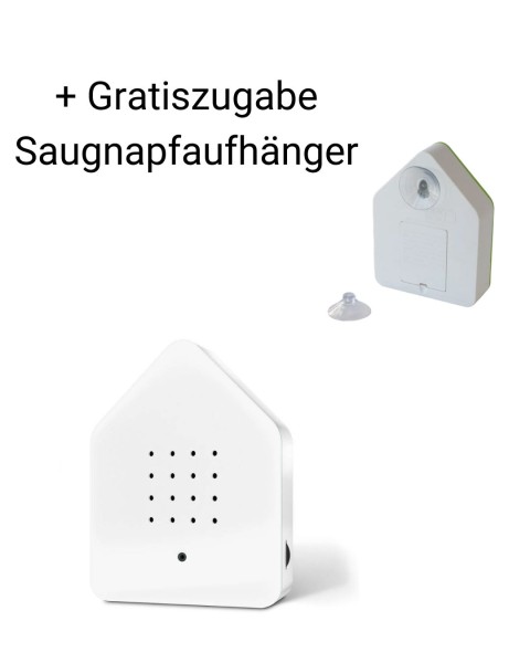 Zwitscherbox Plexiglas Weiß/Weiß + Gratiszugabe Saugnapfaufhänger günstig online kaufen