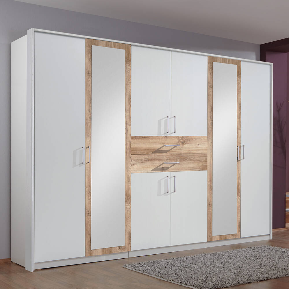 Lomadox Kleiderschrank DUNMORE-43 Drehtürenschrank 273cm mit Passepartoutra günstig online kaufen