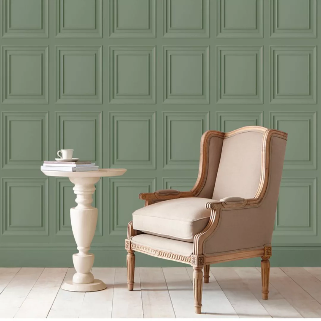 LAURA ASHLEY Vliestapete »Laura Ashley Redbrook Wood Panel Sage Vliestapete günstig online kaufen