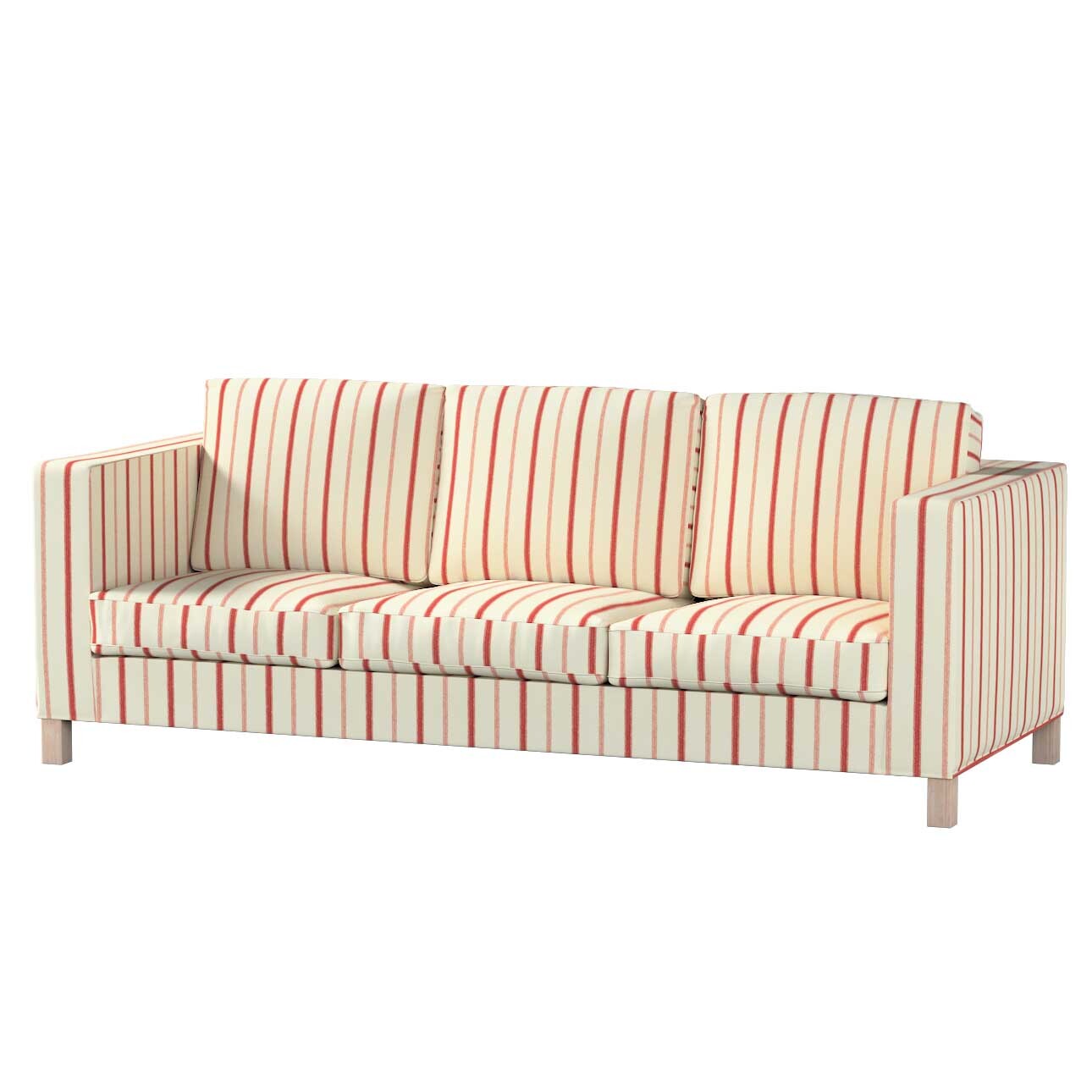 Bezug für Karlanda 3-Sitzer Sofa nicht ausklappbar, kurz, creme- rot gestre günstig online kaufen
