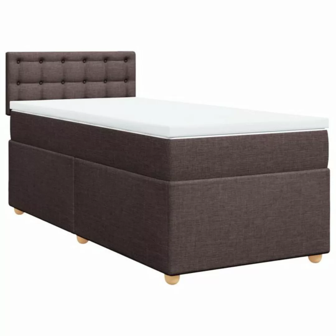 vidaXL Bett Boxspringbett mit Matratze Dunkelbraun 80x200 cm Stoff günstig online kaufen