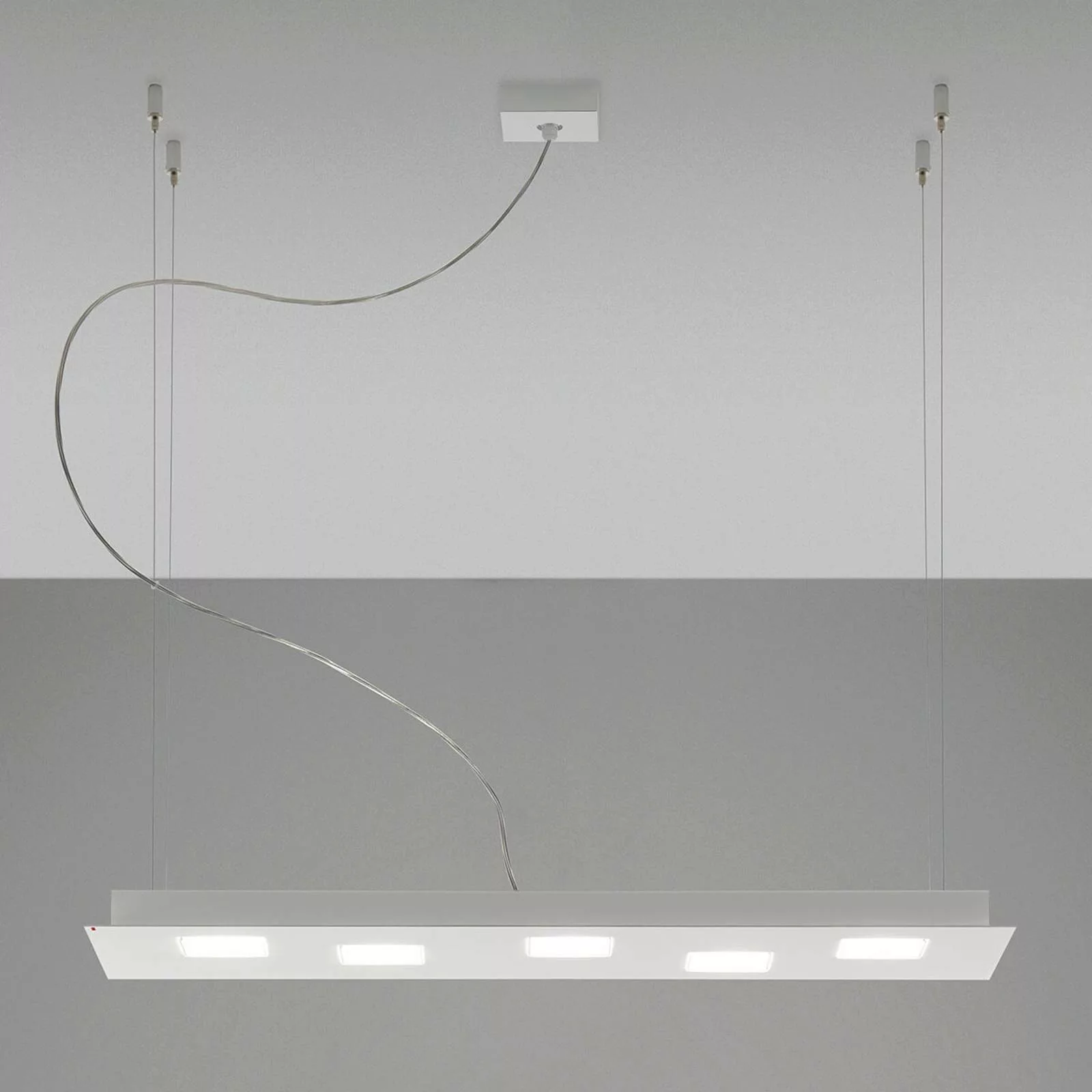 Fabbian Quarter - weiße LED-Hängeleuchte 5flg. günstig online kaufen