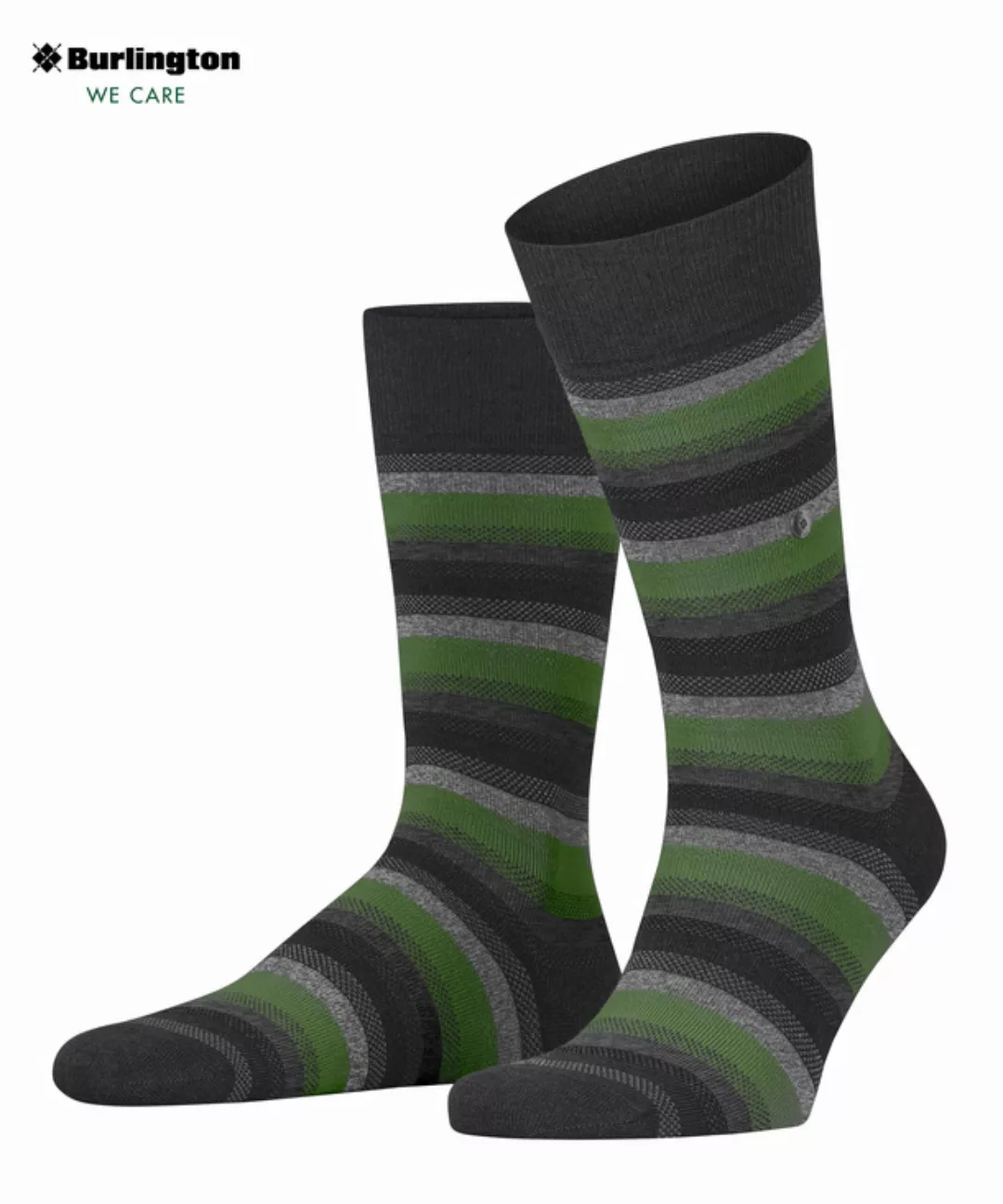 Burlington Devon Herren Socken, 40-46, Schwarz, Streifen, Baumwolle (Bio), günstig online kaufen