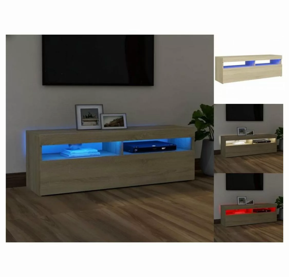 vidaXL TV-Schrank TV-Schrank mit LED-Leuchten Sonoma-Eiche 120x35x40 cm Low günstig online kaufen