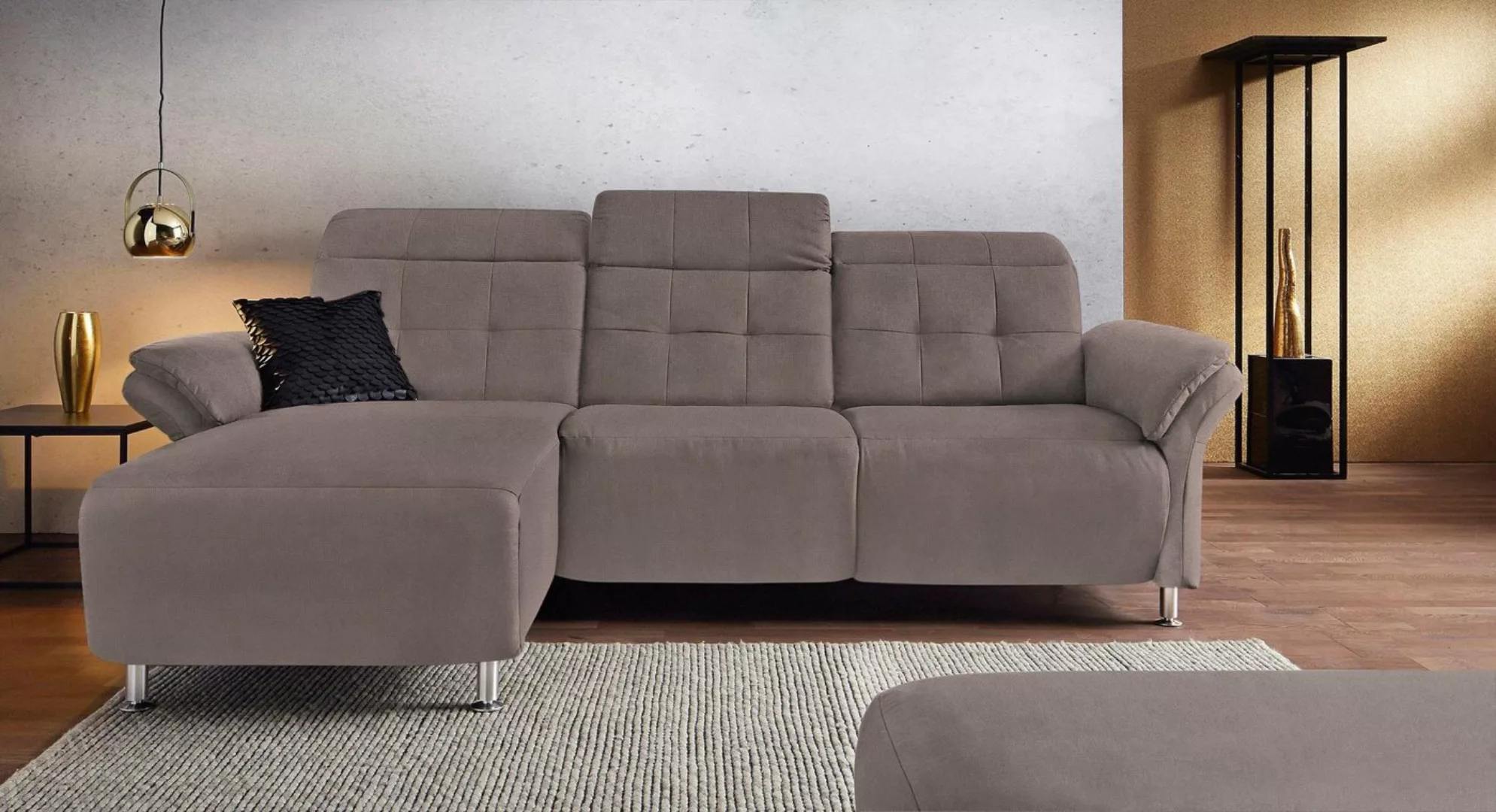 Places of Style Ecksofa Manhattan L-Form, 2 Sitze mit elektrischer Relaxfun günstig online kaufen