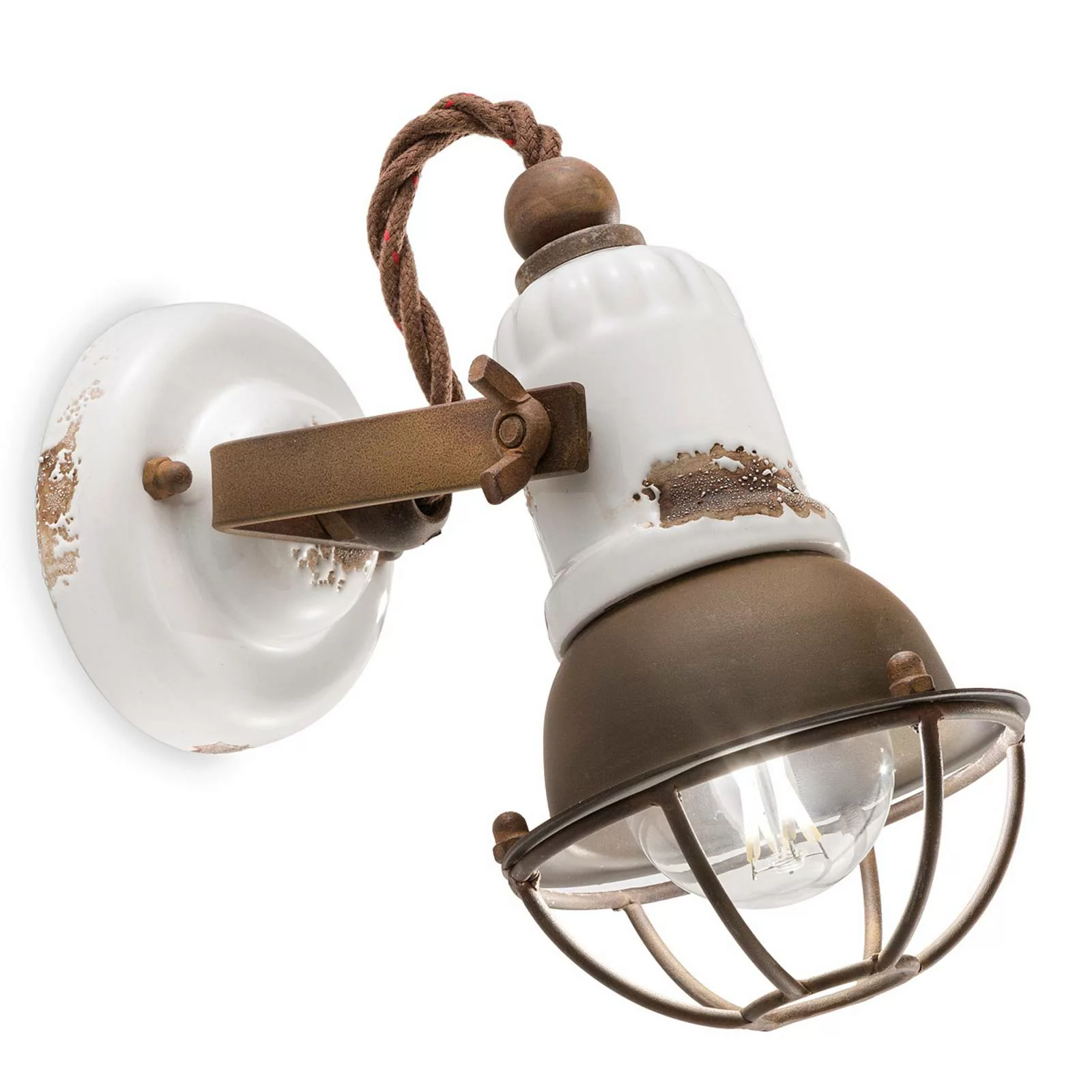 Wandlampe C1675/1 mit Korb, 1flg., weiß günstig online kaufen