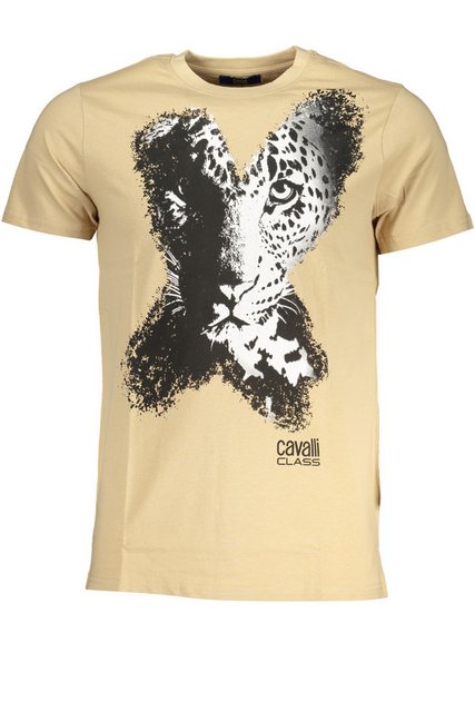 Cavalli Class T-Shirt Beiges Herren T-Shirt mit Print und Rundhals - günstig online kaufen