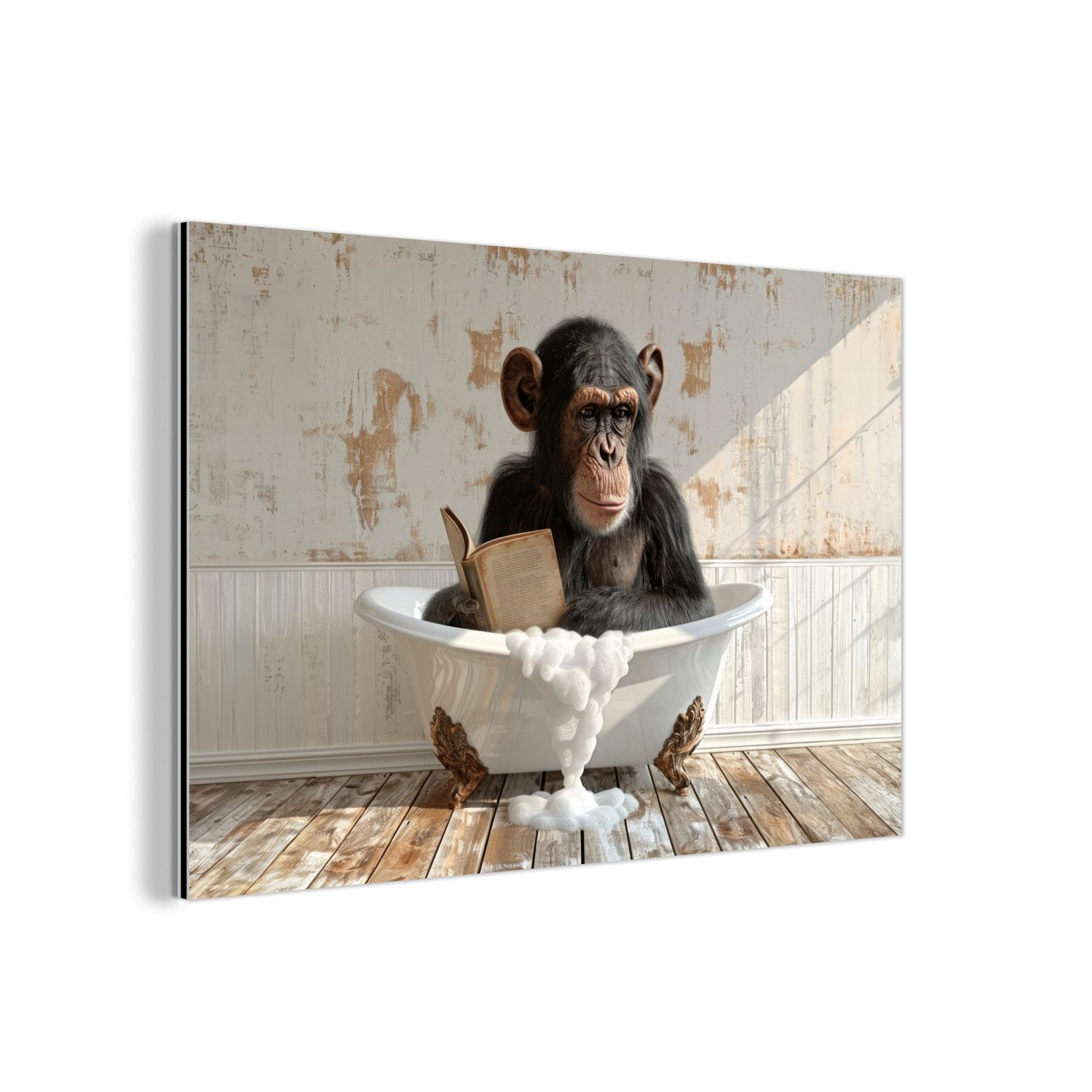 MuchoWow Metallbild Vintage - Affe - günstig online kaufen