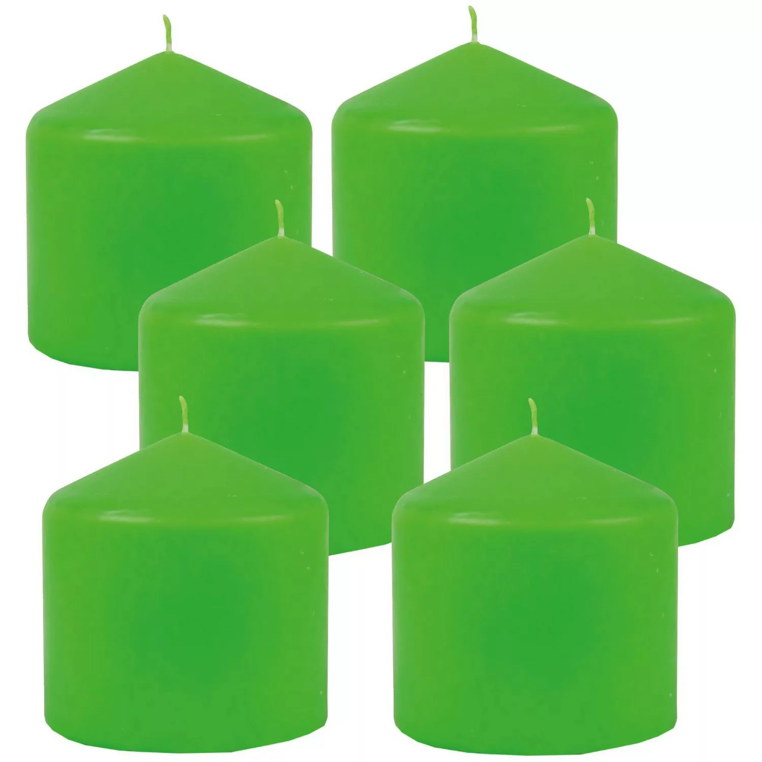 HS Candle Stumpenkerzen Ø8cm 6er Pack Hellgrün Grün günstig online kaufen