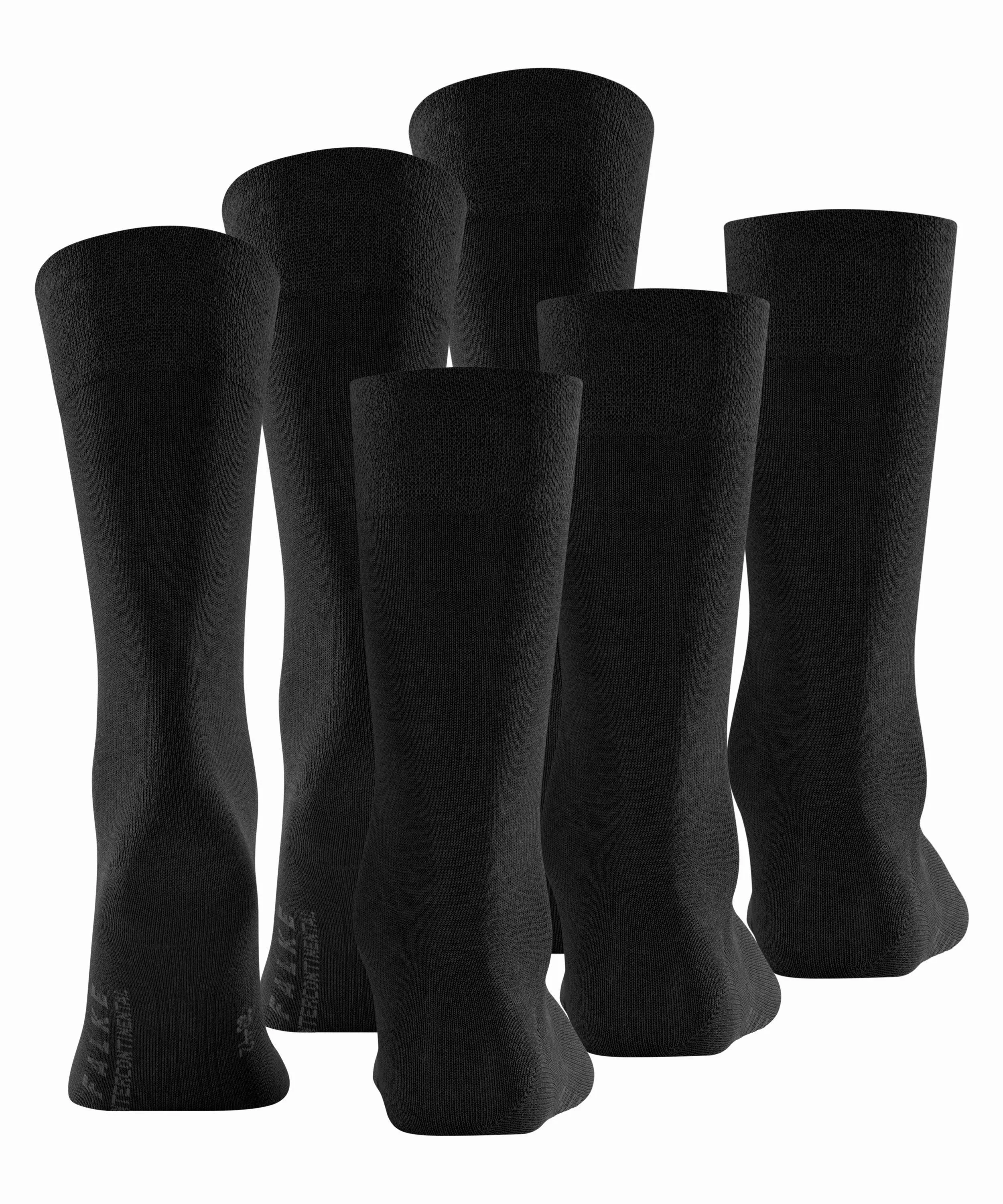 FALKE Sensitive Intercontinental 3-Pack Herren Socken, 39-42, Schwarz, Uni, günstig online kaufen