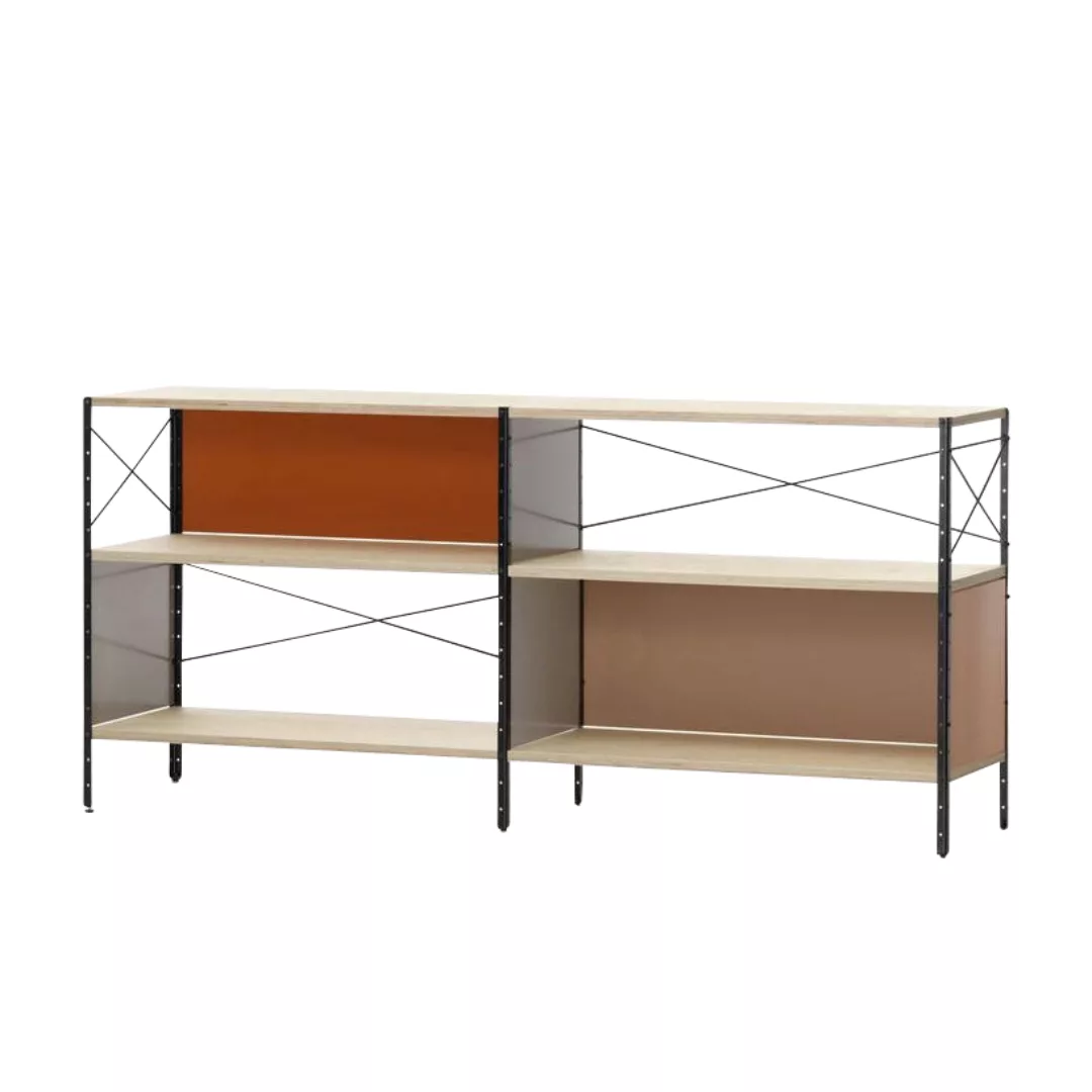 Vitra - ESU 2OH Regal 179.5x82x42cm - orange/grau/braun/Gestell schwarz/4 F günstig online kaufen