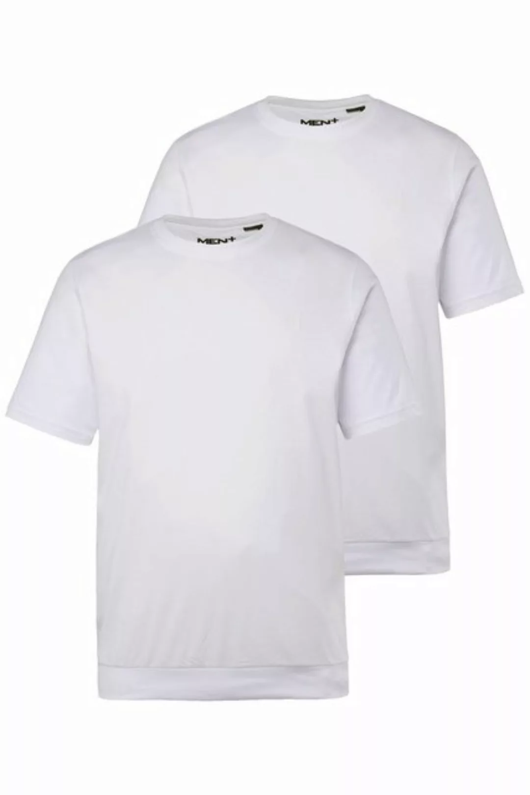 Men Plus T-Shirt Men+ T-Shirts 2er-Pack Bauchfit Basic Halbarm günstig online kaufen