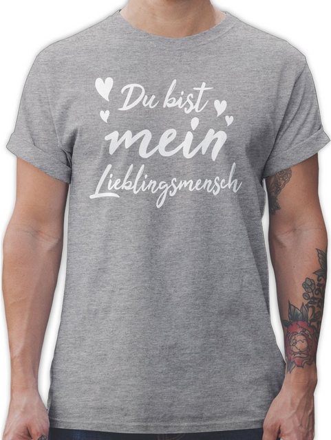 Shirtracer T-Shirt Du bist mein Lieblingsmensch - Herzmensch Herzens Mensch günstig online kaufen