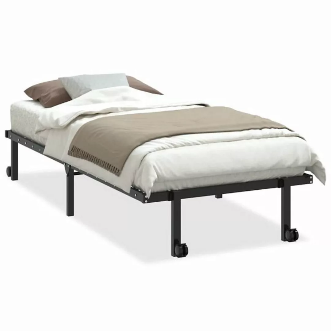 vidaXL Bettgestell Bettgestell ohne Matratze Klappbar Schwarz 90x200 cm Sta günstig online kaufen