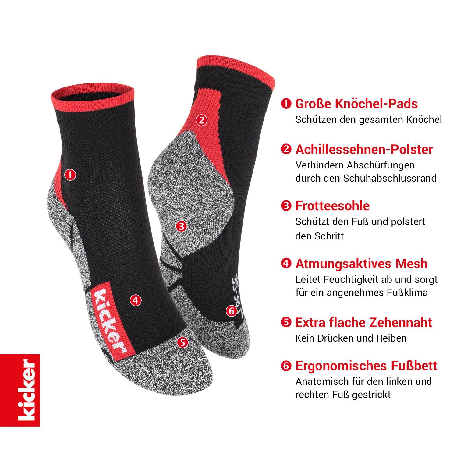 Kicker Sportsocken Sport Funktionssocken für Damen günstig online kaufen